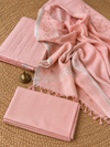 Indiehaat | Pure Linen Embroidered Suit (T+B+D) Peach