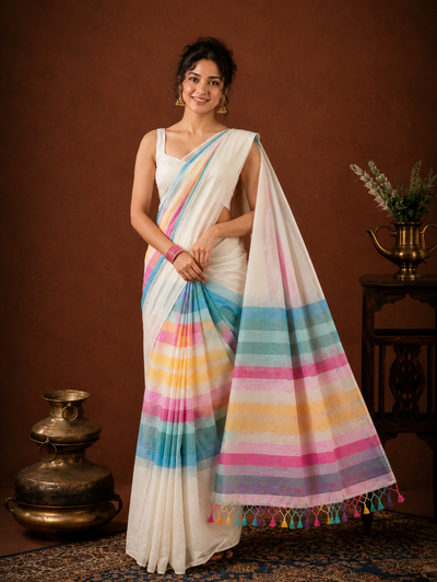 Niharika Pure Handloom Gentle Mul Cotton Saree