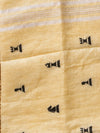 Indiehaat | Pure Linen Embroidered Saree Yellow
