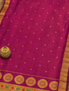 Indiehaat | Handloom Weaving Paithani Silk Saree Pink