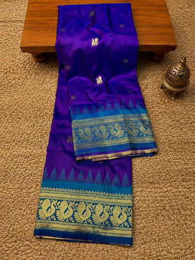 Indiehaat | Paithani Silk Handloom Saree Violet