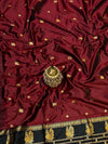 Indiehaat | Paithani Silk Handloom Saree Maroon
