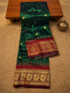 Indiehaat | Paithani Silk Handloom Saree Green