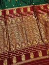 Indiehaat | Paithani Silk Handloom Saree Green