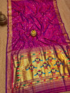 Indiehaat | Double Pallu Paithani Silk Saree Pink