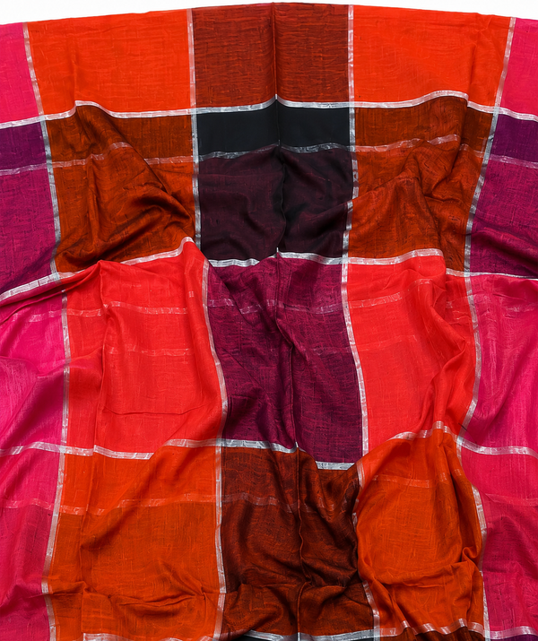 Indiehaat | Mul Cotton Handloom Saree Multicolour