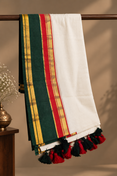 Lalitya Pure Mul Cotton Handloom Saree White