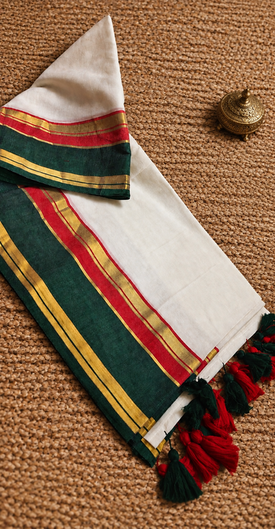 Indiehaat | Mul Cotton Handloom Saree White