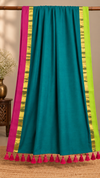Indiehaat | Mul Cotton Handloom Saree Teal