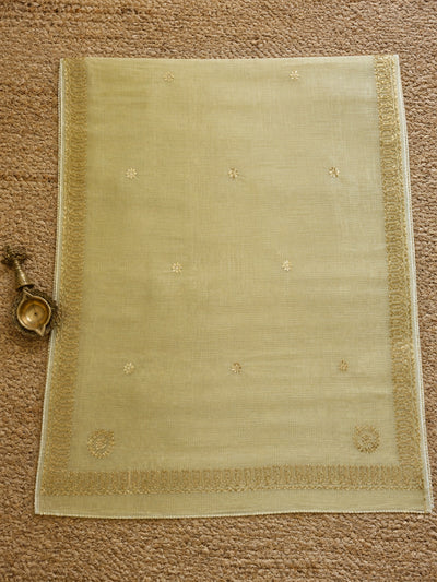 Gulnaar Kota Doria Gota Patti Saree Cream