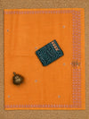 Indiehaat | Kota Doria Gota Patti Saree Orange