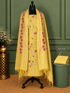 Indiehaat | Pure Linen Embroidered Suit Set Yellow