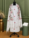 Indiehaat | Pure Linen Embroidered Suit Set White
