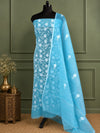 Indiehaat | Kota Doria Gota Patti Suit Blue