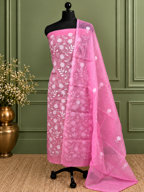 Indiehaat | Kota Doria Gota Patti Suit Pink