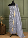 Indiehaat | Kota Doria Gota Patti Suit Gray