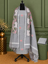 Indiehaat | Pure Linen Embroidered Suit Set Gray
