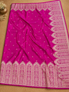 Indiehaat | Mashru Banarasi Silk Saree Pink | Brocade Weaving