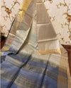 Handloom Kota Silk Quaint Beige & Indigo Saree