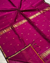 Indiehaat|Maheshwari Pure Silk Butta Body Red Saree