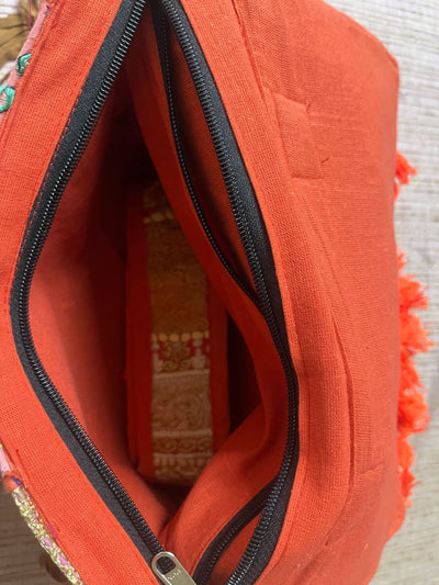 Khamma Ghani Kambadiya Copper Brown Sling Bags