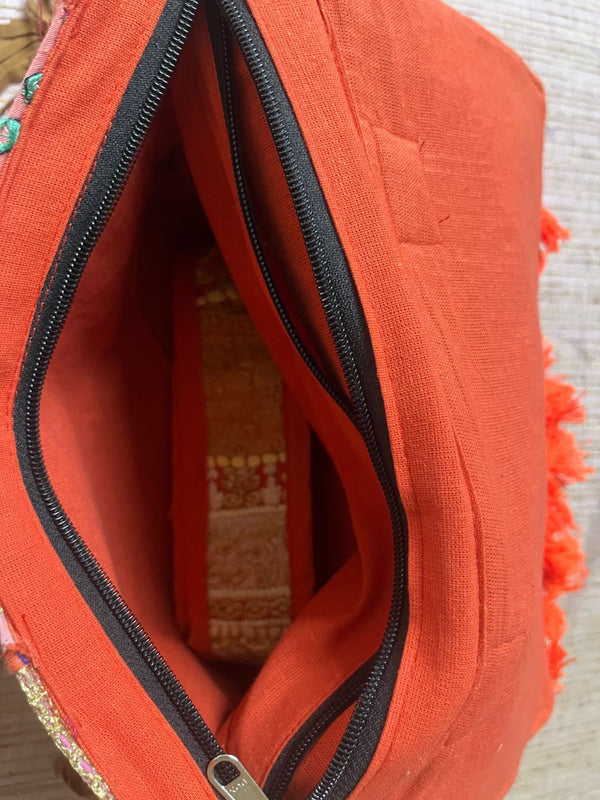 Khamma Ghani Kambadiya Coffee-colored Brown Sling Bags