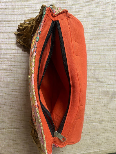 Khamma Ghani Kambadiya Burnt Brown Sling Bags