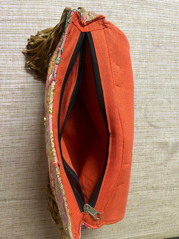 Khamma Ghani Kambadiya Cognac Brown Sling Bags