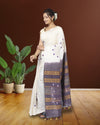 Silkmark Certified Eri Silk Saree White Hand Cutwork