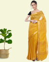 Handcrafted Kota Silk Mustard Plain Saree