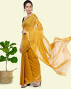 Handcrafted Kota Silk Mustard Plain Saree