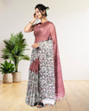 Half Dye Half Print Kota Silk Saree Charm Pink