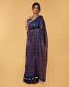 Thoughtful Pure Linen Kantha Work Saree Resolution Blue