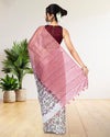 Half Dye Half Print Kota Silk Saree Charm Pink