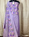 Indiehaat | Khadi Cotton Embroidered Lavender Suit | Unique Suit
