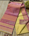 Dynamic Maheshwari Tissue Silk Handwoven Saree Yellow