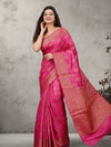 Buy Silkmark Banarasi Muga Tussar Pink Saree Online