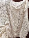Indiehaat | White Georgette Chikankari Saree | Lucknowi