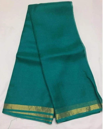 Lucid Pure Silk Kota Doria Handdyed Green Saree