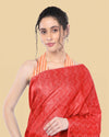 Kota Silk Red Saree Sequence Pallu & Zig-Zag Design