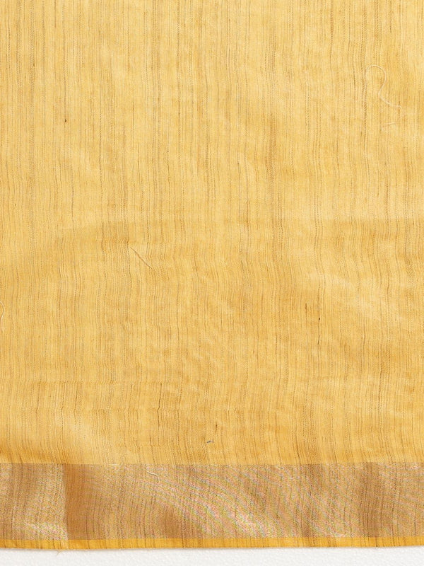 Indiehaat | Banswara Cotton Silk Saree Yellow