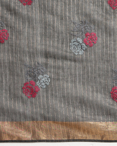 Indiehaat | Banswara Cotton Silk Saree Black