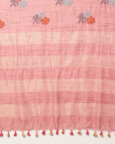 Indiehaat | Banswara Cotton Silk Saree Pink