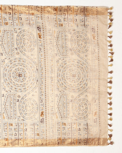 Indiehaat | Banswara Cotton Silk Saree Beige