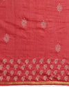 Indiehaat | Blockprint Katan Silk Saree Red