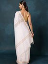 Indiehaat | Hand Dyed Katan Silk Saree White