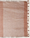 Indiehaat | Pure Linen Hand Embroidered Saree Brown