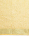 Indiehaat | Embroidered Tissue Linen Saree Yellow