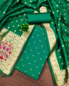 Indiehaat | Banarasi Lichi Silk Green Brocade Suit