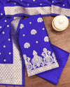 Indiehaat | Banarasi Brocade Lichi Silk Blue Suit